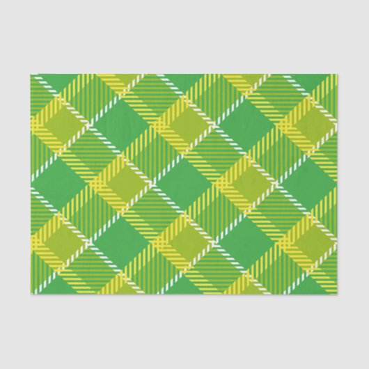 Papier Mousseline Plaid En Motif Géométrique Jaune Et Vert (Recto)