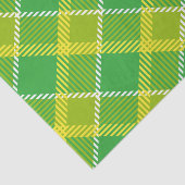 Papier Mousseline Plaid En Motif Géométrique Jaune Et Vert (Détail)