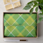 Papier Mousseline Plaid En Motif Géométrique Jaune Et Vert (Cadeau)