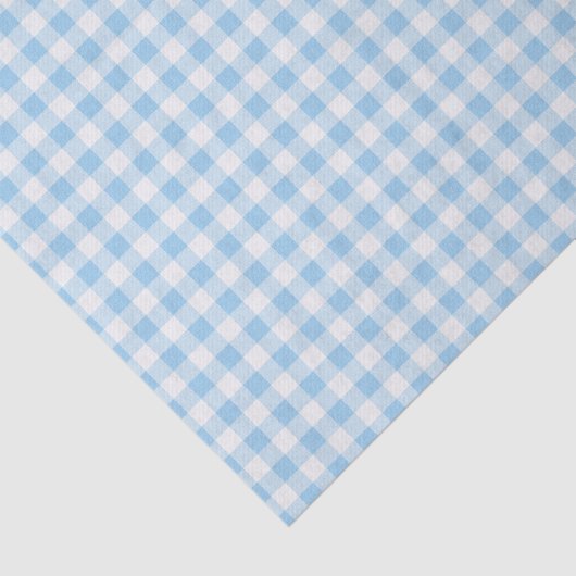 Papier Mousseline Plaid En vichy bleu et blanc (Détail)