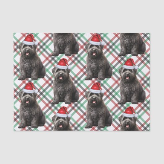 Papier Mousseline Plaid et Noël Bouvier Amoureux des chiens Holiday (Recto)