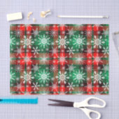 Papier Mousseline Plaid Et Snowflakes Noël Motif 1 (Artisanat)
