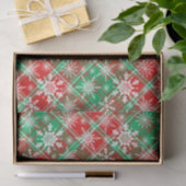 Papier Mousseline Plaid Et Snowflakes Noël Motif 2 (Cadeau)