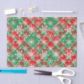 Papier Mousseline Plaid Et Snowflakes Noël Motif 2 (Artisanat)