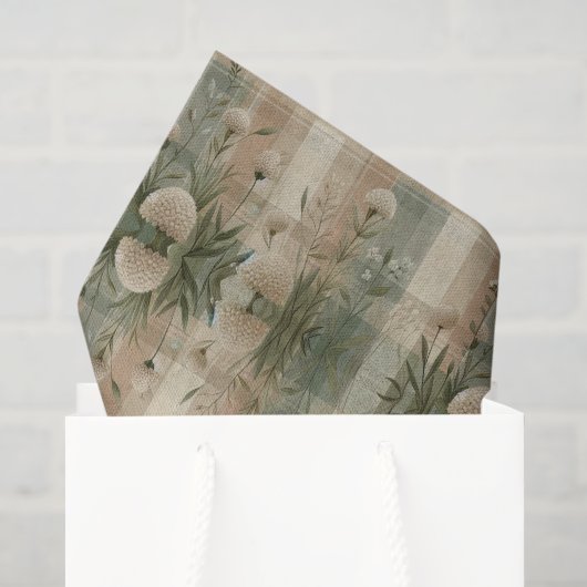 Papier Mousseline Plaid Forestier (Sac cadeau)