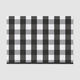Papier Mousseline Plaid noir et blanc de bûcheron