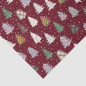 Papier Mousseline Plaid Patternes Motif de Noël à Maroon (Détail)