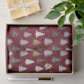 Papier Mousseline Plaid Patternes Motif de Noël à Maroon (Cadeau)