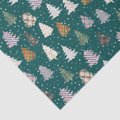 Papier Mousseline Plaid Patternes Motif de Noël en vert (Détail)