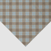 Papier Mousseline Plaid polarisé dans le bleu et le brun (Détail)