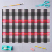 Papier Mousseline Plaid Populaire Abstrait Rouge Noir Plaid Collecti (Artisanat)