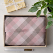 Papier Mousseline Plaid rose (Cadeau)
