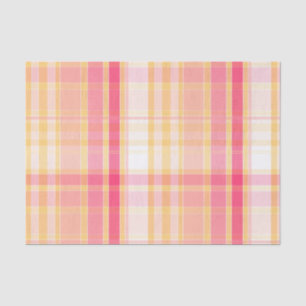 Papier Mousseline Plaid rose et jaune sans joint