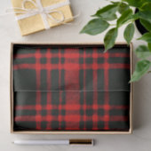 Papier Mousseline plaid rouge et noir (Cadeau)