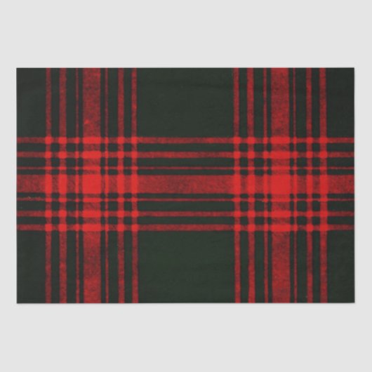 Papier Mousseline plaid rouge et noir (Recto)