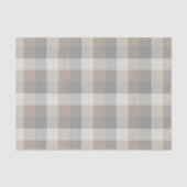 Papier Mousseline Plaid Rustique Brun Gris Ivoire (Recto)