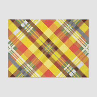 Papier Mousseline Plaid/tartan - tournesol -