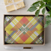 Papier Mousseline Plaid/tartan - tournesol - (Cadeau)