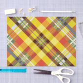 Papier Mousseline Plaid/tartan - tournesol - (Artisanat)