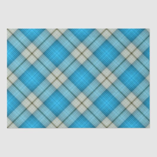 Papier Mousseline Plaid turquoise (Recto)