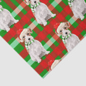 Papier Mousseline Plaid vert avec Jack Russell Terrier Noël (Détail)