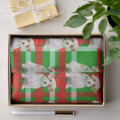 Papier Mousseline Plaid vert avec Jack Russell Terrier Noël (Cadeau)
