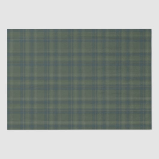 Papier Mousseline Plaid vert classique | Noël rustique (Recto)