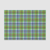 Papier Mousseline Plaid Vert Et Bleu (Recto)