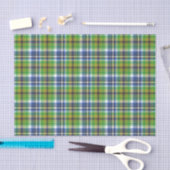 Papier Mousseline Plaid Vert Et Bleu (Artisanat)