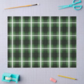 Papier Mousseline Plaid vert foncé (Artisanat)