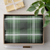 Papier Mousseline Plaid vert foncé (Cadeau)