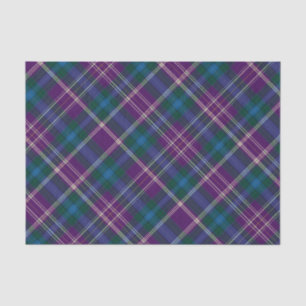 Papier Mousseline Plaid violet, bleu et vert