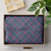 Papier Mousseline Plaid violet, bleu et vert (Cadeau)