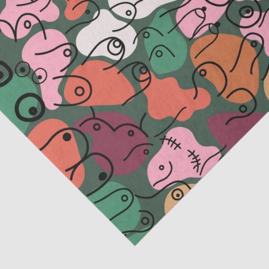 Papier Mousseline plaisir motif vert (Détail)