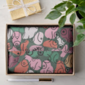 Papier Mousseline plaisir motif vert (Cadeau)