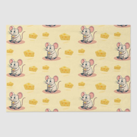 Papier Mousseline Plaisirs au fromage : Souris mignonne avec Chausse (Recto)