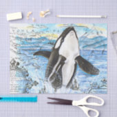 Papier Mousseline Plan Breaching Orca (Artisanat)