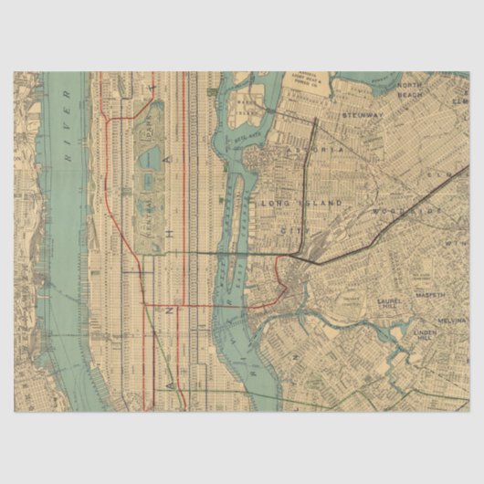 Papier Mousseline Plan de la ville Design 5 (Recto)