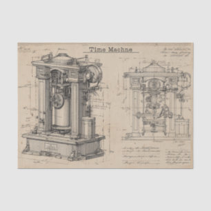 Papier Mousseline Plan de machine à voyager dans le temps vintage