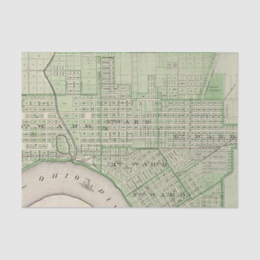 Papier Mousseline Plan d'Evansville, Vanderburgh Co (Recto)