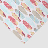 Papier Mousseline Planche de surf rouge et bleu rétro cool (Détail)