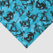 Papier Mousseline Planchistes de garçon de patineur bleus (Détail)