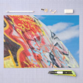 Papier Mousseline planète graffiti (Artisanat)