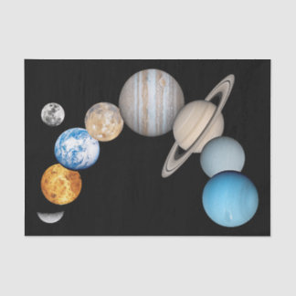 Papier Mousseline Planètes du système solaire (Couleur modifiable)
