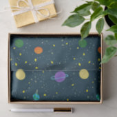 Papier Mousseline Planètes et étoiles spatiales en Galaxie inconnue (Cadeau)