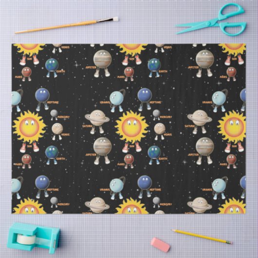 Papier Mousseline Planètes et système solaire (Artisanat)