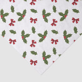 Papier Mousseline Plante Holly Commun Et Motif Red Bows (Détail)