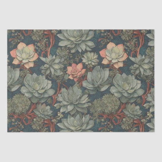 Papier Mousseline Plante Lover Succulents Motif (Recto)