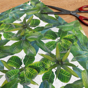 Papier Mousseline Plante tropicale Jungle Motif de feuillage vert bl
