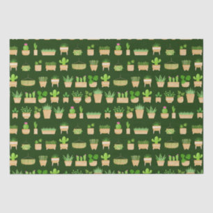 Papier Mousseline Plantes de la maison Cactus sur le papier tissu ve